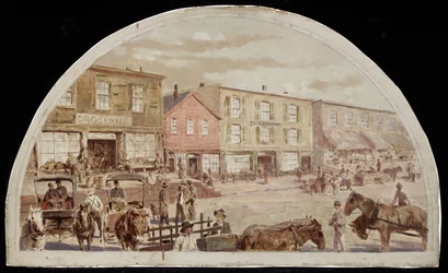 Clark Street, zwischen Lake und Randolph Streets, 1857